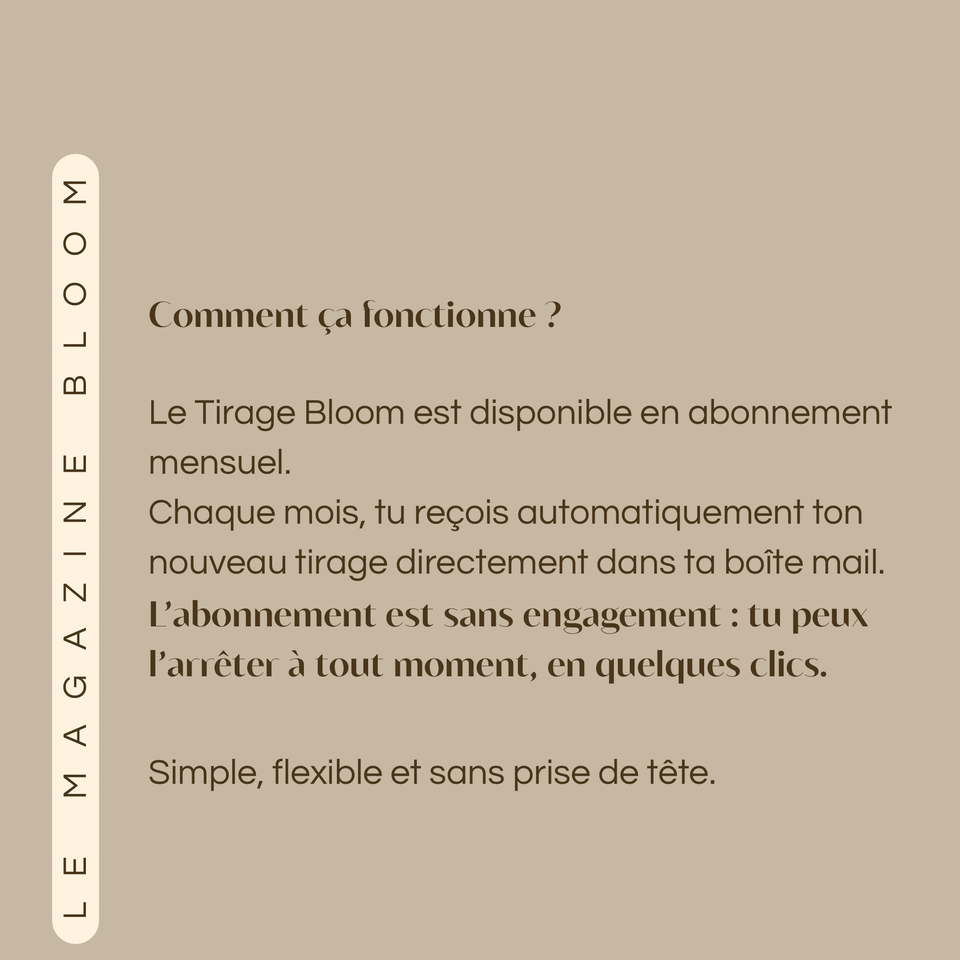 Tirage Bloom | 1 Mois